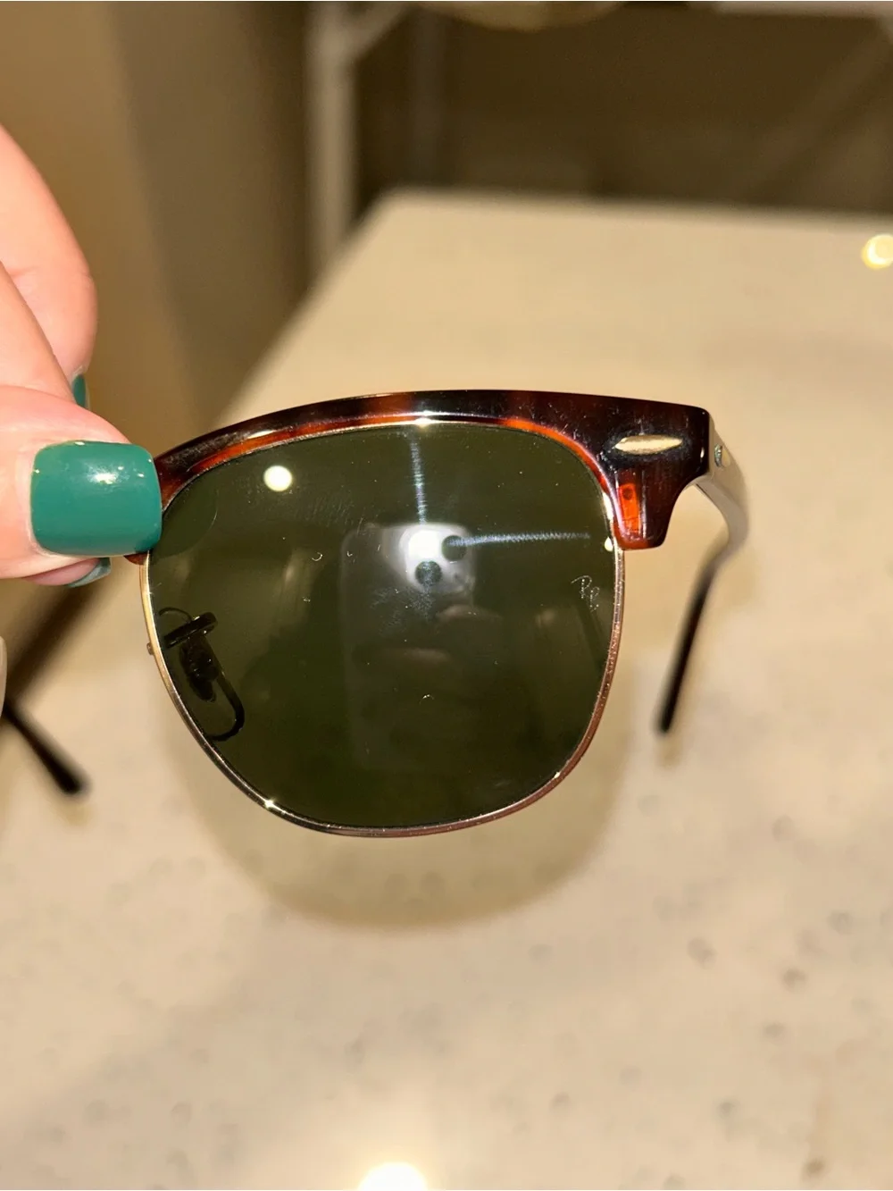 Ray-Ban Clubmaster Sunglasses in Tortoiseshell and Gold with cleaning cloth & ca